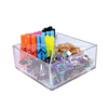 Azar Displays Clear Square 4 Compartment Spinning Desk Organizer 8"W x 8"D x 4"H, PK2 556359